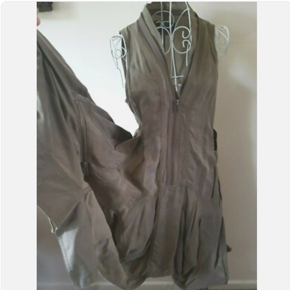 ALL SAINTS PARACHUTE ZEEDA DRESS TAUPE GREEN 10 RARE - Picture 13 of 13